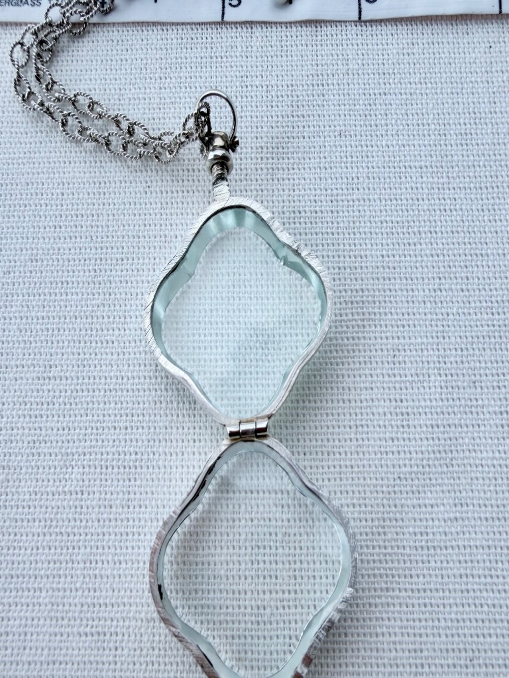 Sterling Silver Glass Locket Necklace Keepsake Photo, Hair, Flower etc